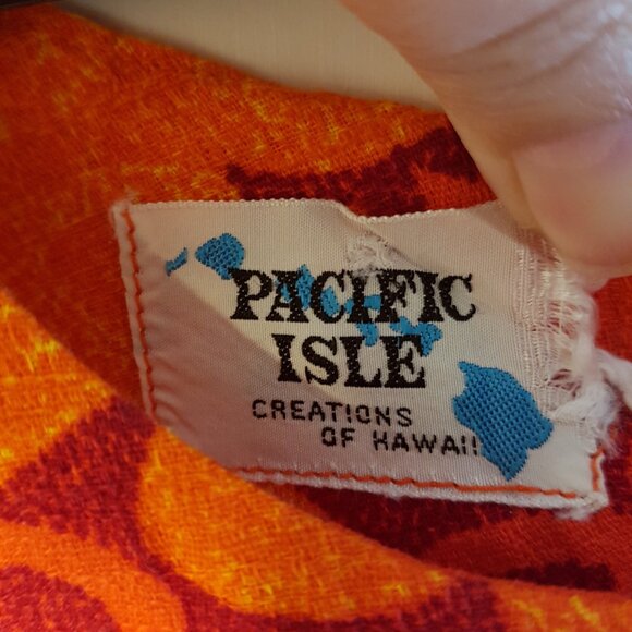 Vintage Pacific Isle Hawaiian barkcloth tiki tunic - Picture 3 of 4